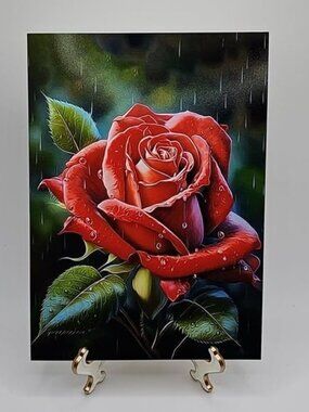 4x6 Red Rose Flower Floral Art Print‎